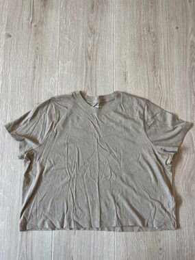 Madewell Boxy Crewneck Crop Top - Taupe